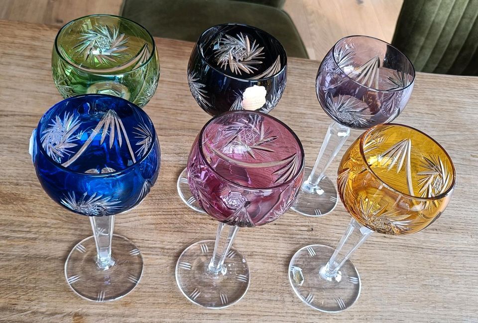 Römerglas handgeschliffen Hochglanz-Bleikristall Weingläser farbe in Nittendorf 