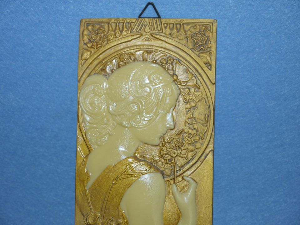 Jugendstil Relief Mucha Stil Wandtafel Wandbild Art Déco in Erkelenz