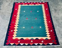 Vintage Teppich Kelim 80er Kilim Qashqai Motiv 150 x 200 Grün Rot Köln - Ehrenfeld Vorschau