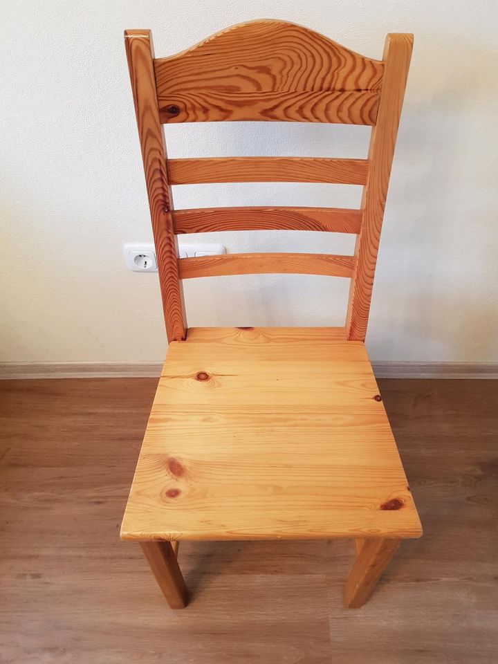 Stuhl Küche Holz Kiefer Esszimmer Hocker Sitz Chair Natur 2 Stück in Buchloe