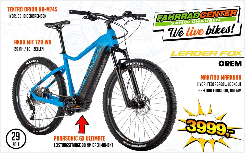 29" Leader Fox Orem # e-MTB # e-Bike # Panasonic GX Motor in Sachsen-Anhalt  - Sangerhausen | Herrenfahrrad gebraucht kaufen | eBay Kleinanzeigen ist  jetzt Kleinanzeigen