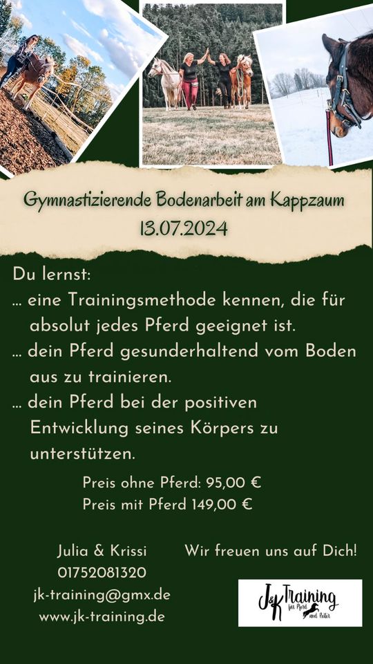 Gymn. Bodenarbeit am Kappzaum 15.07., Seminar, Kurs, Pferd in Waldkirchen