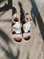 MJUS Keilsandalen Leder beige-grau Größe 42 Sachsen-Anhalt - Magdeburg Vorschau