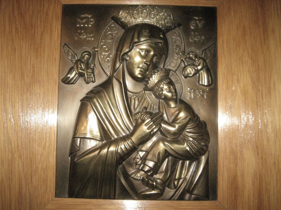 Madonna Mutter Gottes Maria mit Jesuskind, Wandrelief Wandbild in Birkenheide