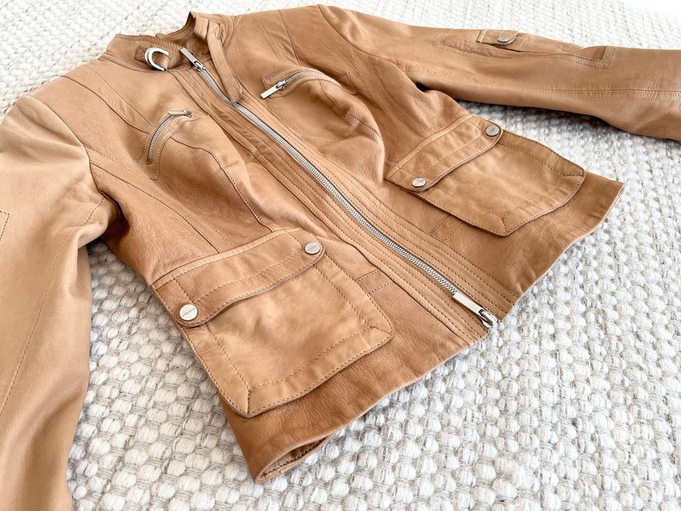 Karen Millen Lederjacke Cognac 36 38 biker Echtleder s m in Hamburg