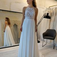 Brautkleid Gr 38 ungekürzt Chiffon boho vintage Frankfurt am Main - Altstadt Vorschau
