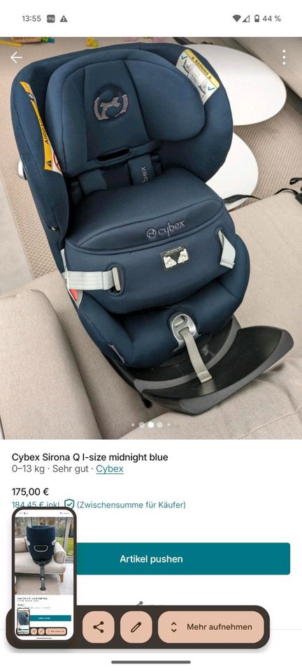 Cybex Sirona Q I-size midnight blue Kindersitz in Nordhorn