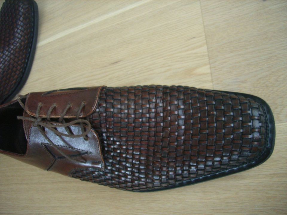 Romano Mazzante Gr. 44 Herren Leder Schuhe Halbschuhe, Burgundy in Pforzheim