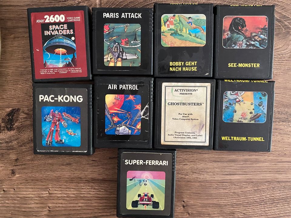 Atari 2600 Videospiel Konsole mit 9 Spielen in Bergheim