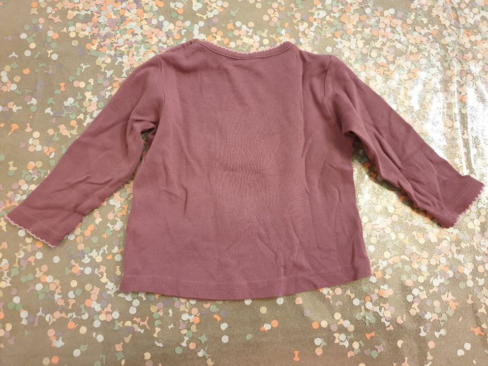 Langarmshirt Longsleeve * lila Glitzer Mädchen Herzen * Gr. 80 in Berlin