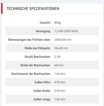 GETREIDEQUETSCHE GX50 in Trebus