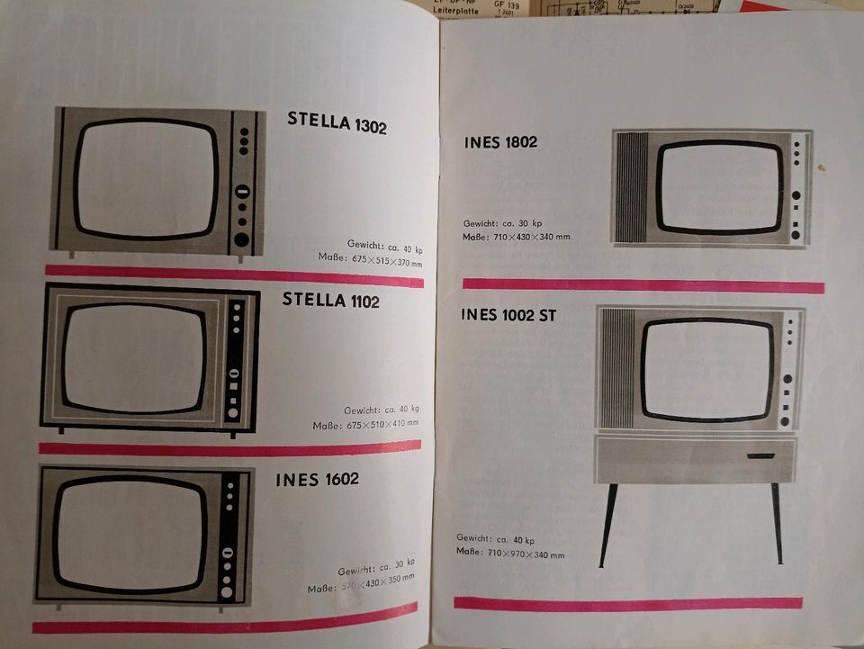 DDR RFT Bedienungsanleitung TV INES STELLA Stromlaufplan usw. in Passow Brandenburg