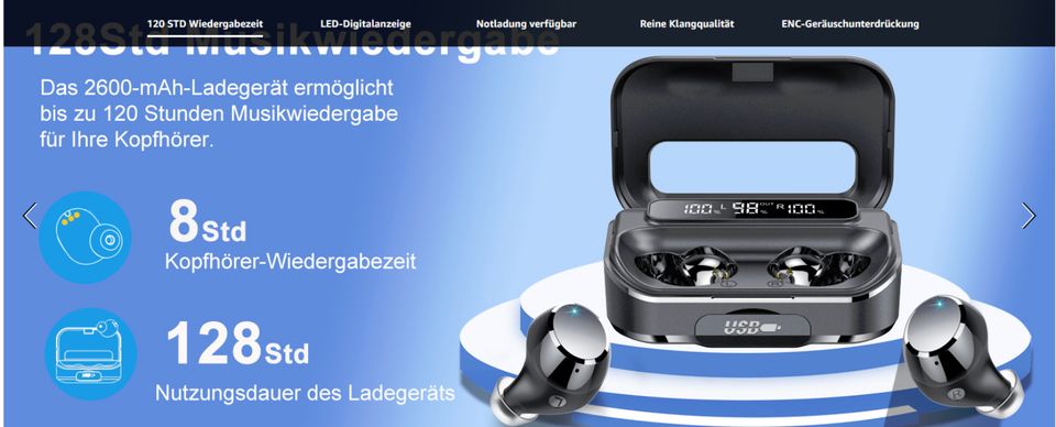 Bluetooth Kopfhörer inEar,Digital,ultraleicht, IPX7,128Std SP NEU in Wilhelmshaven