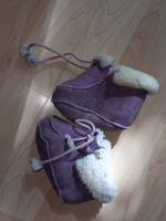 Babyschuhe Wagenschuhe Leder gefüttert Winter lila Fell Bayern - Hohenpeißenberg Vorschau