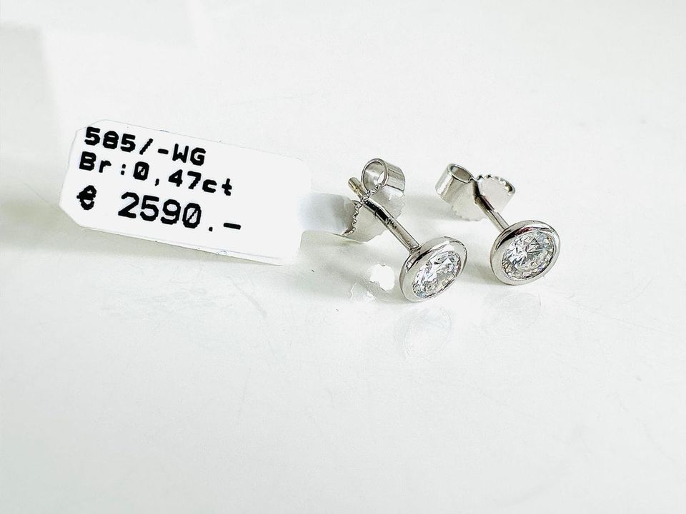 Ohrstecker Weißgold 585/- mit Lupenreinen Brillanten 0,47 ct in Coesfeld