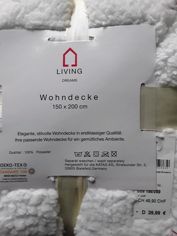 Wohndecke, Kuscheldecke, Neu mit Etikett, " LIVING DREAMS" in Leopoldshöhe