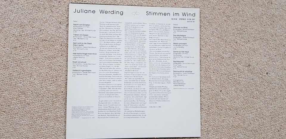Langspielplatte - Juliane Werding Stimmen im Wind in Suhl