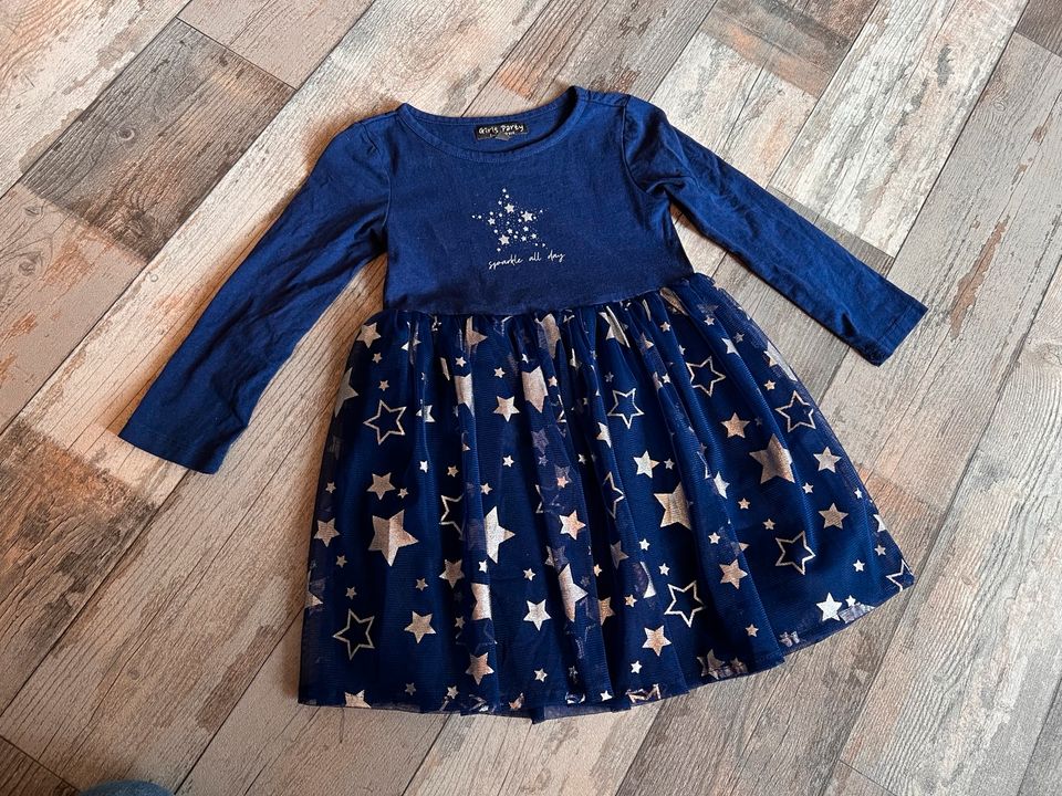 Kleid Gr. 98/104 • blau, Sterne in Müden