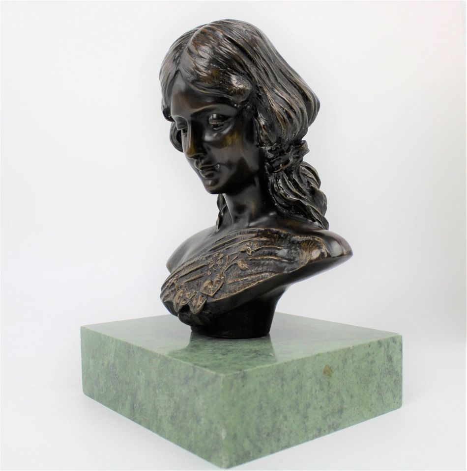 Bronze Skulptur, Emmanuel Villanis, Signiert, Jugendstil um 1900 in Fürth