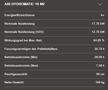 Wasserführender Pelletofen MCZ Aki Hydromatic 17,8kW incl.Liefer. in Dittelbrunn