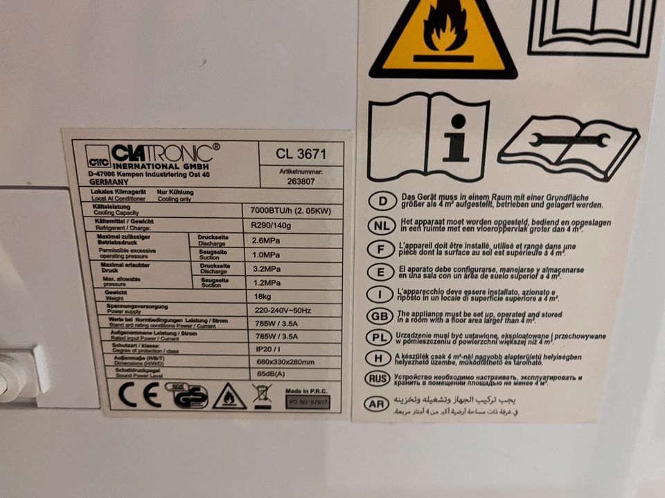 Mobile Koimaanlage Clatronic CL 3671 7000BTU in Göllheim