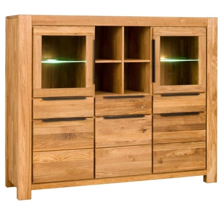 Highboard Vitrinenschrank Eiche teilmassiv Holz | B 172cm | 1339€ in Arnsberg