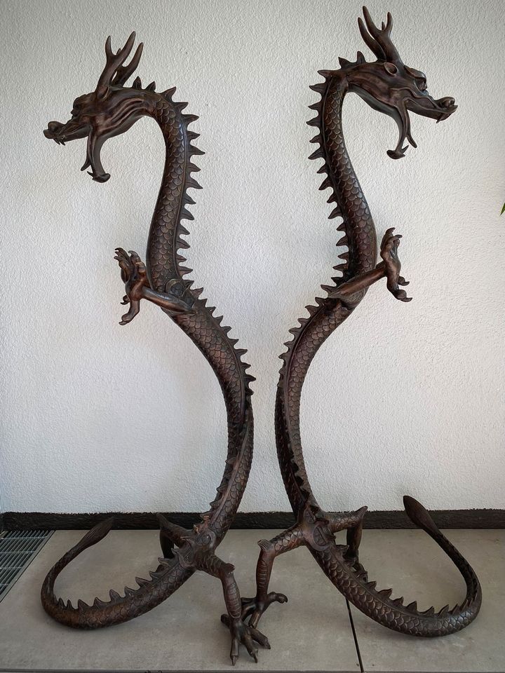 Dragon Loong Bronze Paar chinesische Drachen 120cm Feng Shui Long in Magdeburg