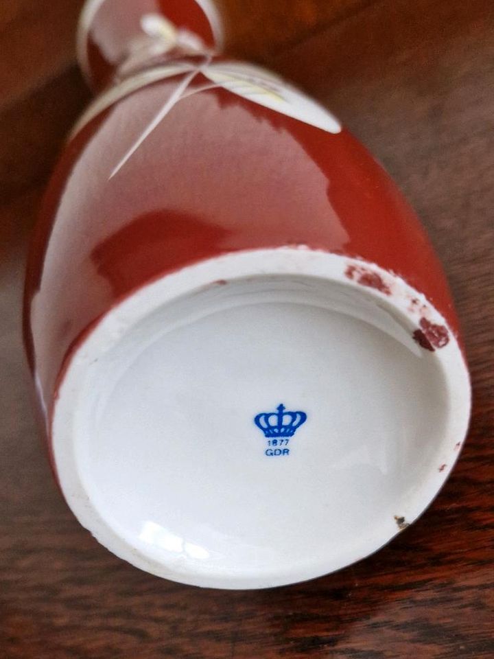 DDR Vase braun weiß Retro Vintage in Mittweida