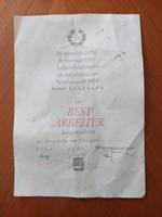 DDR Urkunde von 1984 Thüringen - Bad Langensalza Vorschau