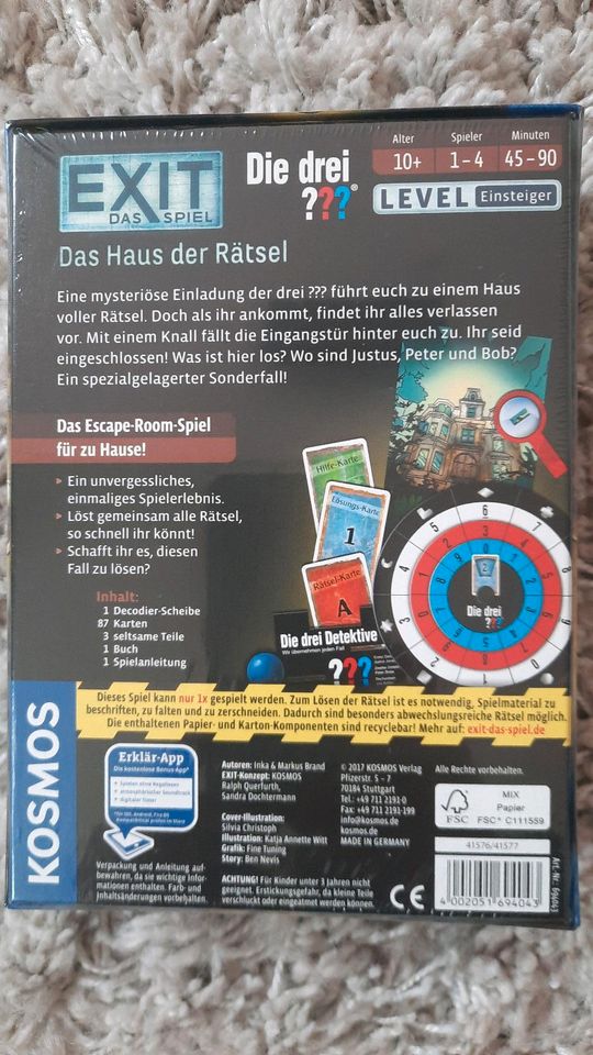 LAST MINUTE Exit Game "Haus der Rätsel" von Kosmos, beu/OVP in Hamburg