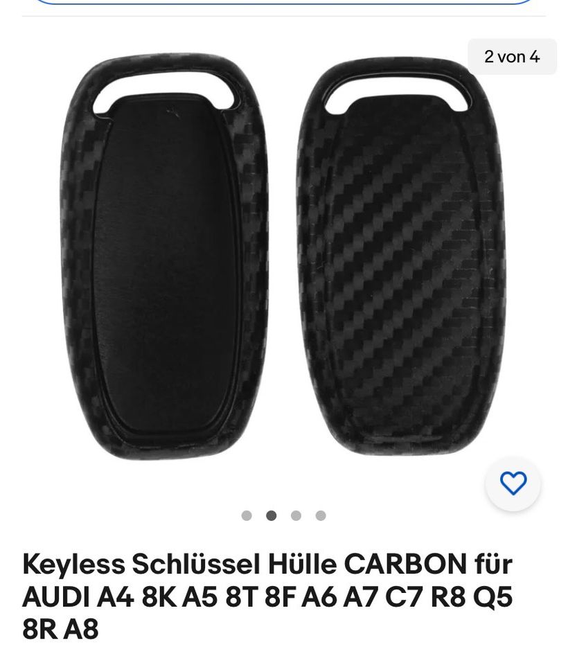 Keyless Schlüssel Hülle Carbon Optik für Audi in Baden-Württemberg -  Baden-Baden, Tuning & Styling Anzeigen