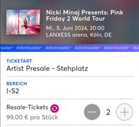 2 x Nicki Minaj 5. Juni LANXESS Arena Köln Bayern - Zusmarshausen Vorschau