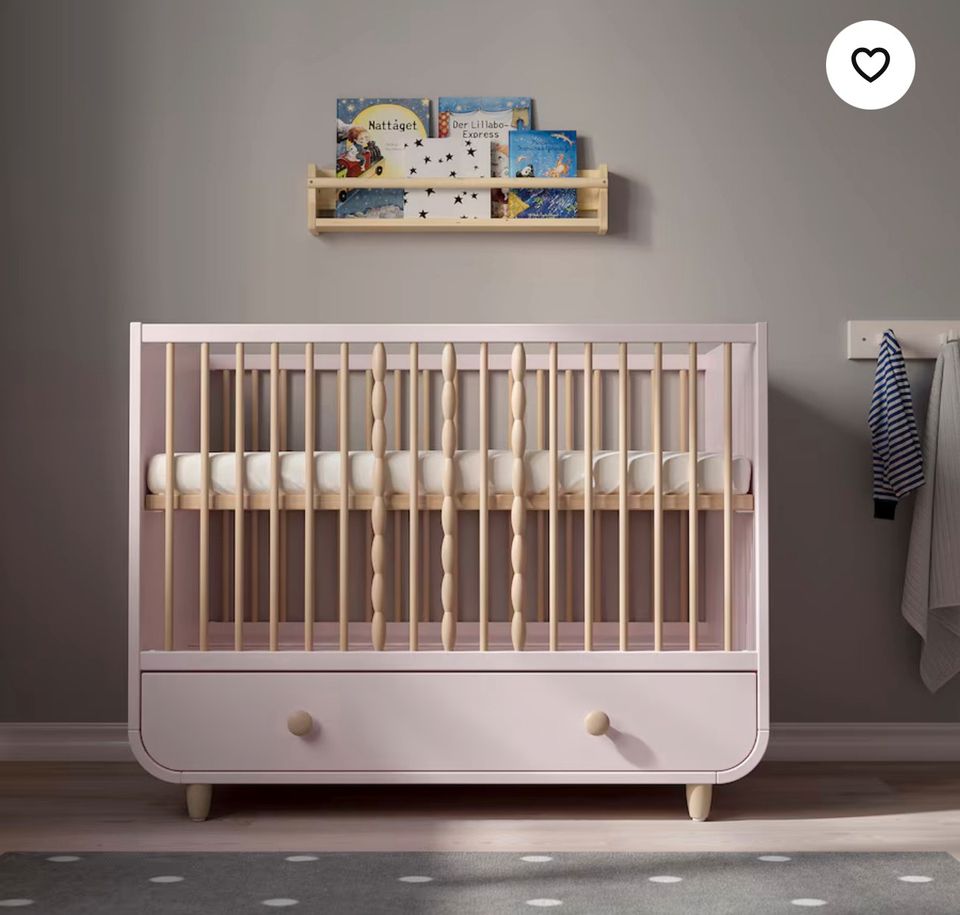 IKEA MYLLRA Babybett mit Schubfach rosa 70x140 TOP Kinderbett in Gersthofen