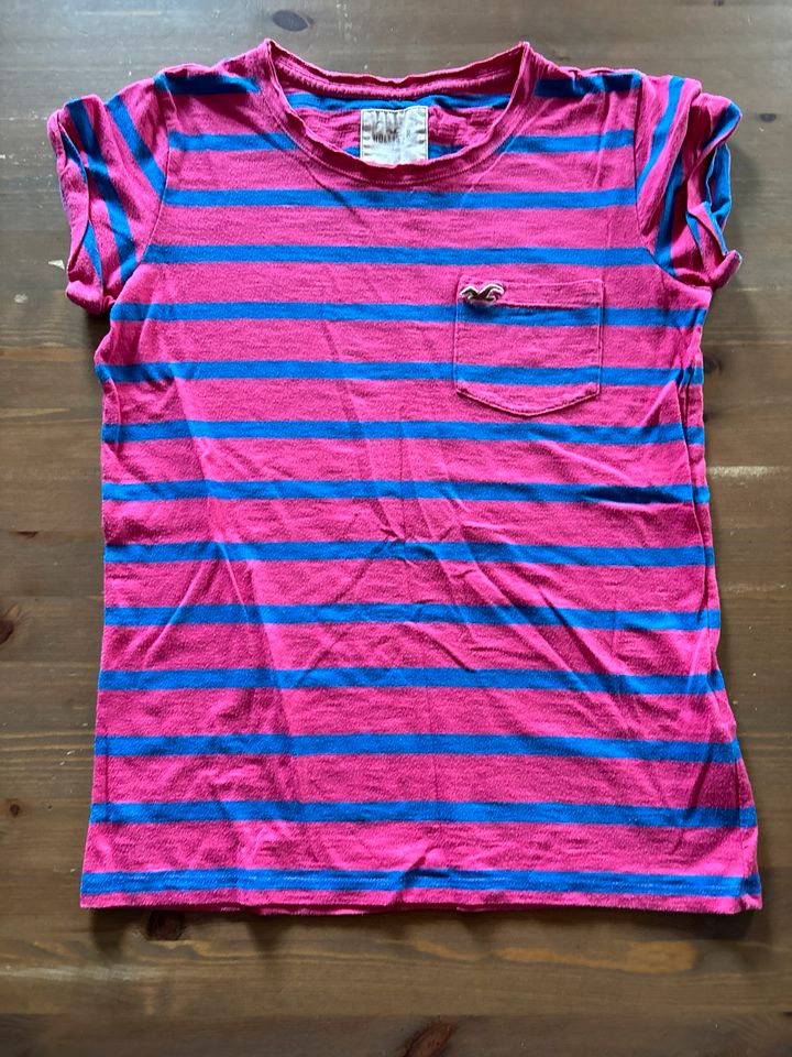 Hollister Shirt in S pink-blau Streifen Schnäppchen in Grevenbroich