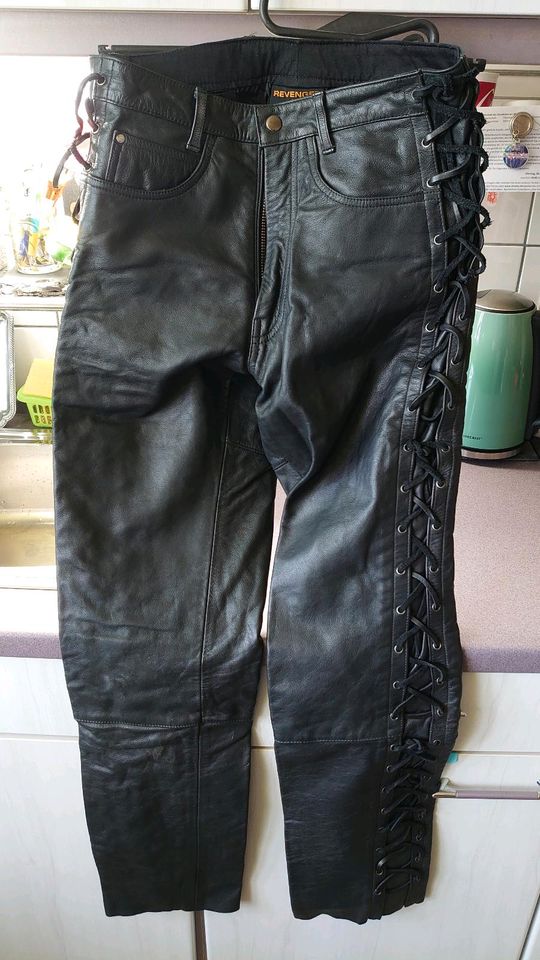 Echtleder Bikerhose... mit seitlicher Schnürung..Gr. 50...TOP in Klostermansfeld