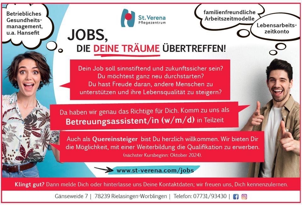 Betreuungsassistent/in (w/m/d) in Rielasingen-Worblingen