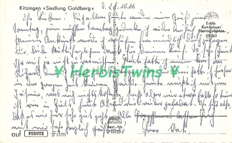 AK KITZINGEN Karpfenteich Geflügelzucht Goldberg 1966 in Ochsenfurt