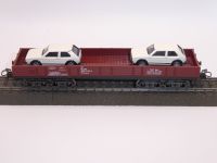 Märklin H0 Niederbordwagen 4473 DB 398 mit 2 PKW Bayern - Schrobenhausen Vorschau