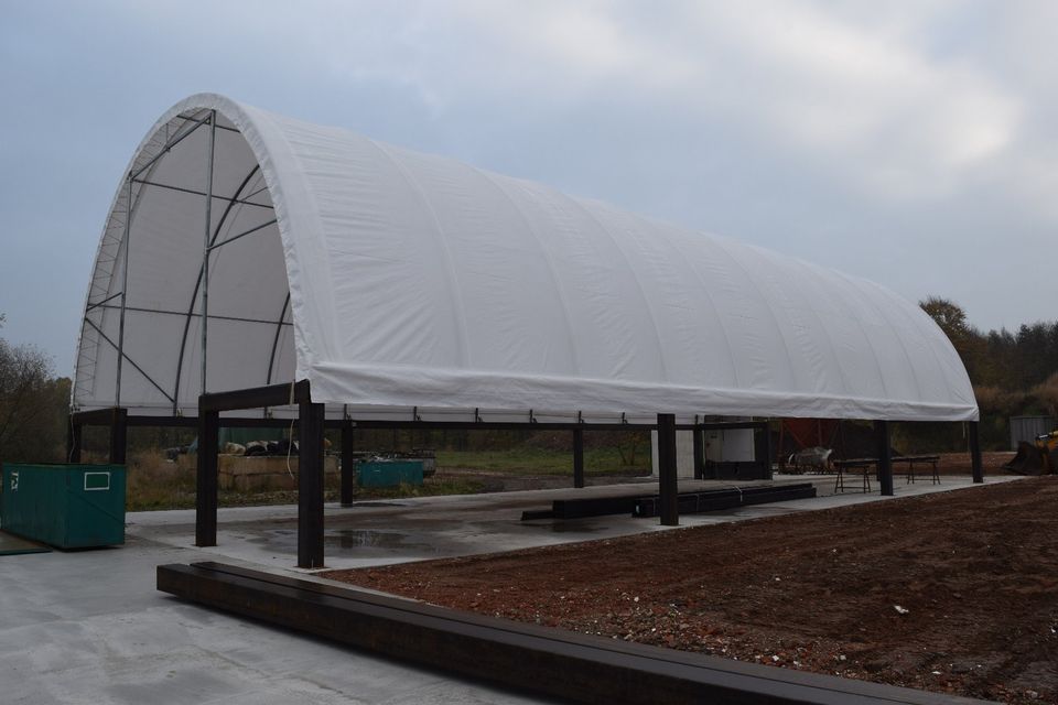 Rundbogenhalle Zelthalle Leichtbauhalle Landwirtschaft Neu Statik in Rodeberg