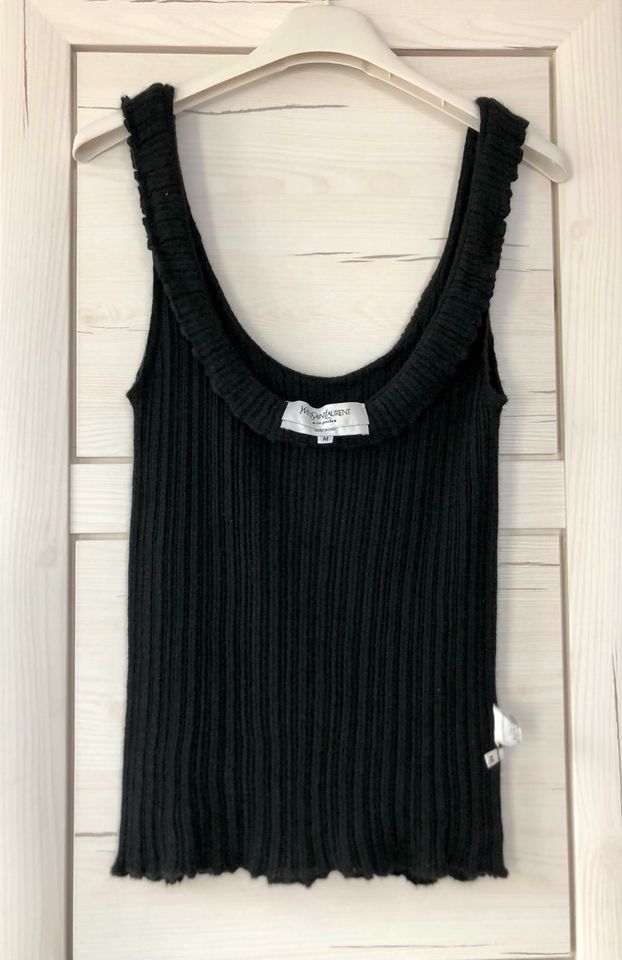 Yves Saint Laurent Stricktop Top Schwarz 100% Kaschmir M wie NEU in Fürth