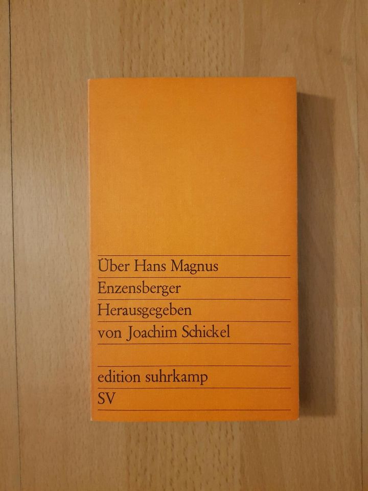 Über Hans Magnus Enzensberger Joa. Schickel Suhrkamp Buch Bücher in Frankfurt am Main
