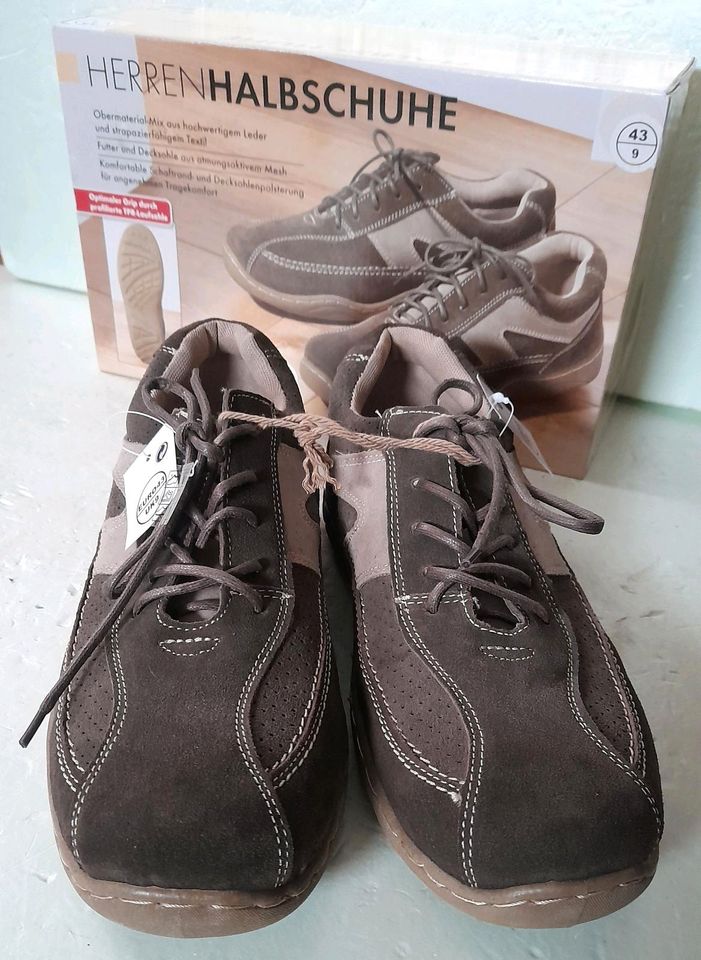 Herrenhalbschuhe Gino Milelli Leder Textil Gr. 43 Schuhe NEU OVP in Bisingen