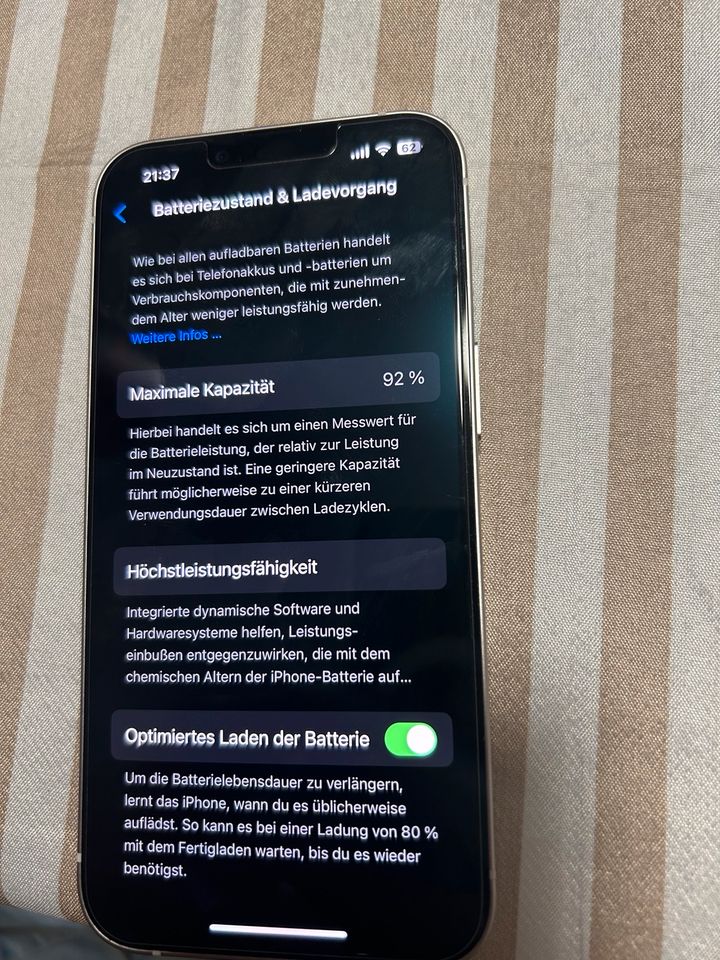 Iphone 13, 128GB, Batteriezustand 92 in Steinfeld