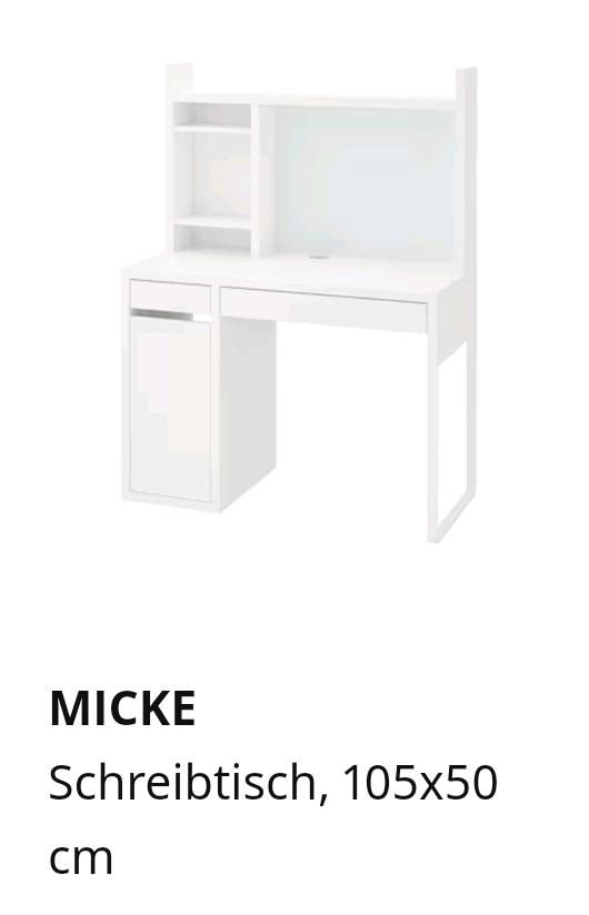 Schreibtisch mit Aufsatz Micke Ikea weiß in Düren