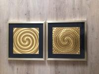 2 Pop Art Bilder Barbara Lüdinghausen 70er Jahr Design Goldgrafik Sachsen - Oschatz Vorschau
