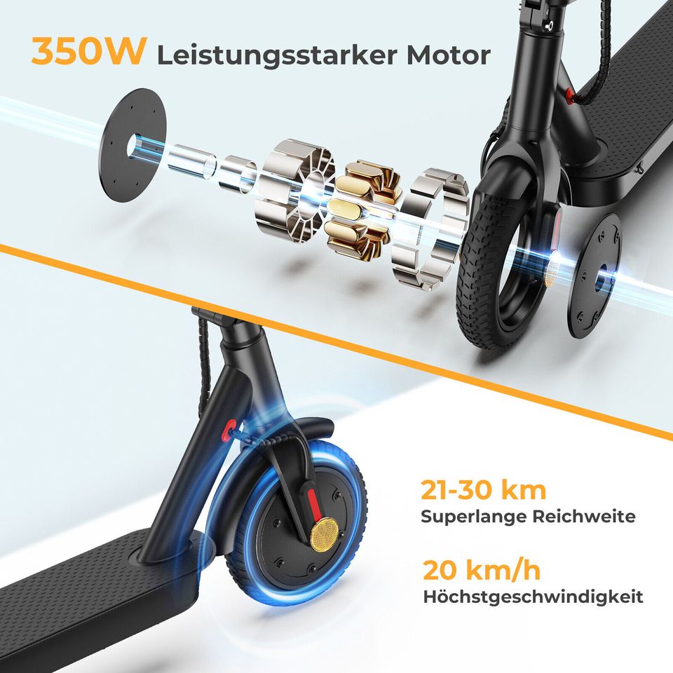 E-Scooter mit Straßenzulassung MaxWheel Roller E9ABE, 350W, 8.5", 20km/h, bis zu 30Km Reichweite in Beckum