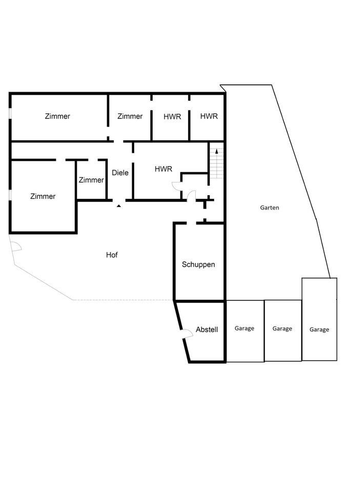 Zweifamilienhaus mit Hof, Garten und 3 Garagen in Stotternheim