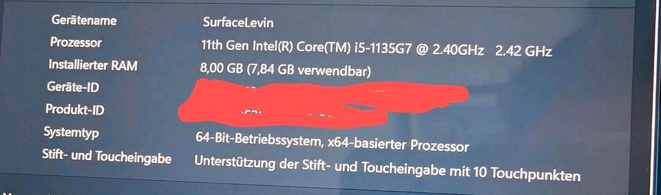 Surface 8 pro i5 256 GB mit Pen 2 & Keyboard (Microsoft)Laptop PC in Dransfeld