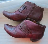 THINK! Damen Leder Stiefeletten AIDA Gr. 41 bordeaux dunkelrot Hamburg-Mitte - Hamburg Hamm Vorschau
