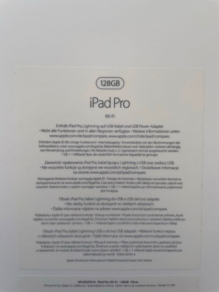 Apple iPad Pro 12,9" WIFI 128 GB - Silber - 2015 in München
